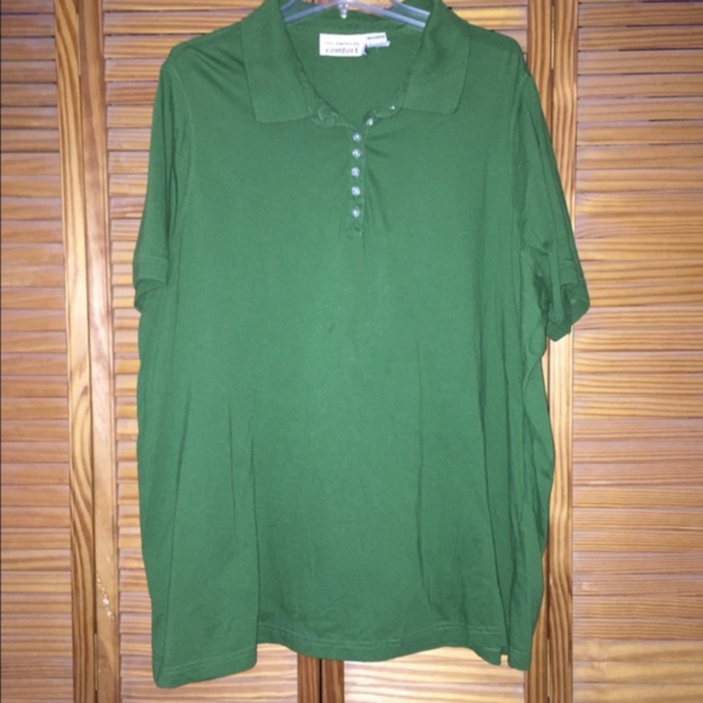 All American Comfort Green Short‎ Sleeve Top